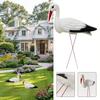 Lifelike Crane Statue White Crane Bird Ornament Durable Garden Sculpture  Outdoor Yard Decoration