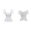 Overbust Corset Bustier Top Women With off Shoulder Sleeves Plus Size Burlesque Costume Hollow Mesh Floral Sexy Corselet