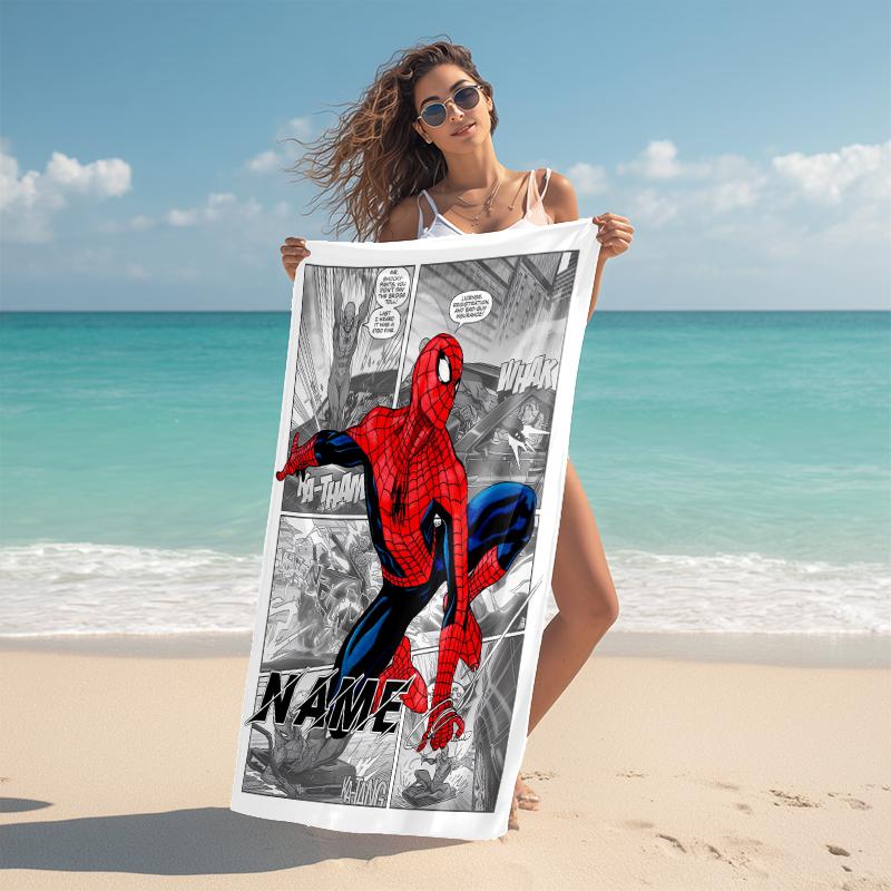 Personalized "Spider-Man: Urban Legend" Beach Towel Microfiber Beach Towel Thin Absorbent for Beach Swimming Yoga Bath Sports. 0910243