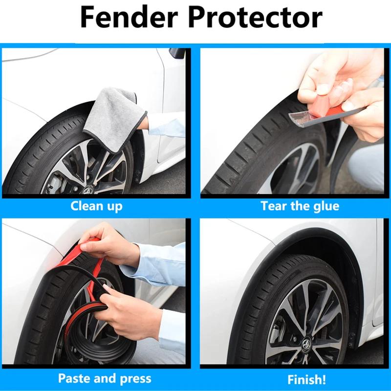 Fender Flares Car Wheel Arches Wing Expander Self Adhesive Car Wheel Eyebrow Anti-Collision Rubber Strip Mud Guard Accessories
