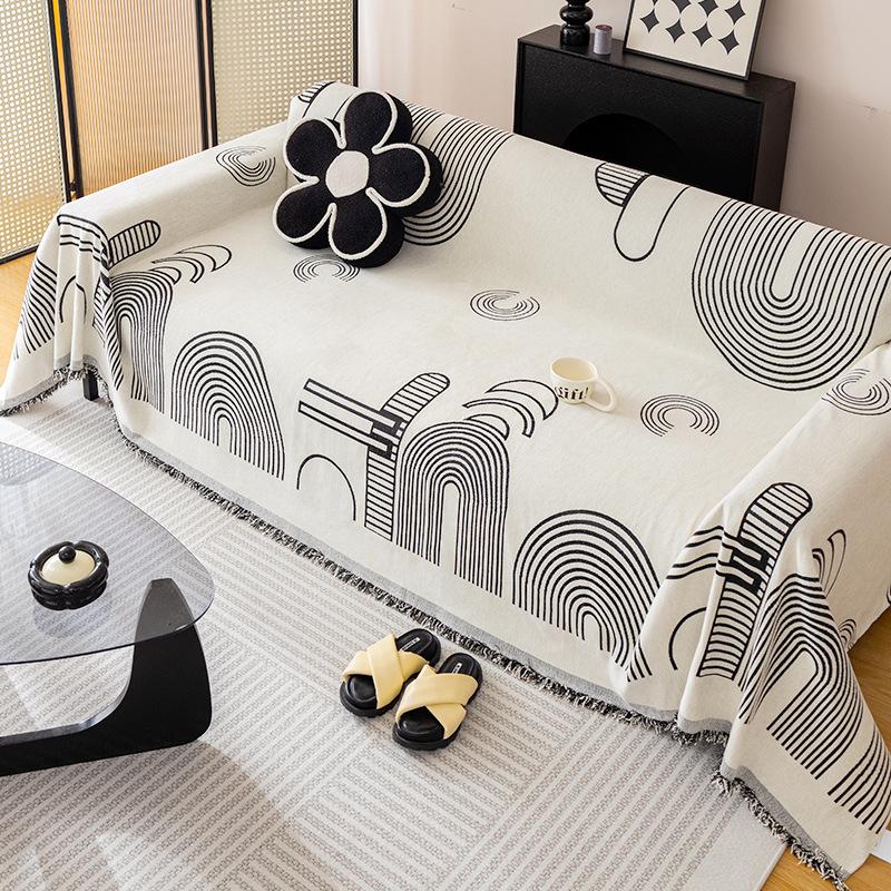 Sofaüberzug Stoff Vier Jahreszeiten Universal Mode Schlicht Sofa Kissenbezug Überzug Netzrote Sofa Vollabdeckung Handtuch Hochwertiger Sofaüberzug