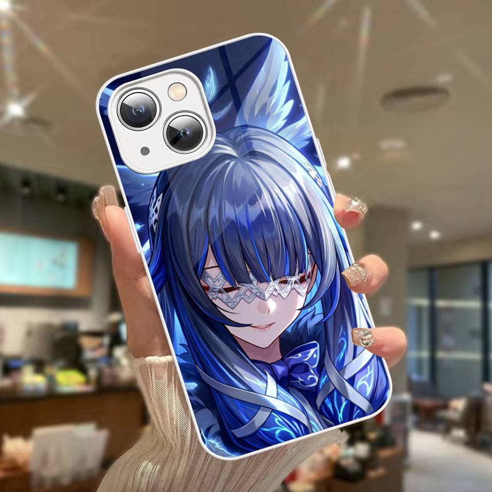 Genshin Impact Columbina Tempered Glass For iphone 14 13 12 11 Pro Mini XS MAX 14Plus X XS XR Cover