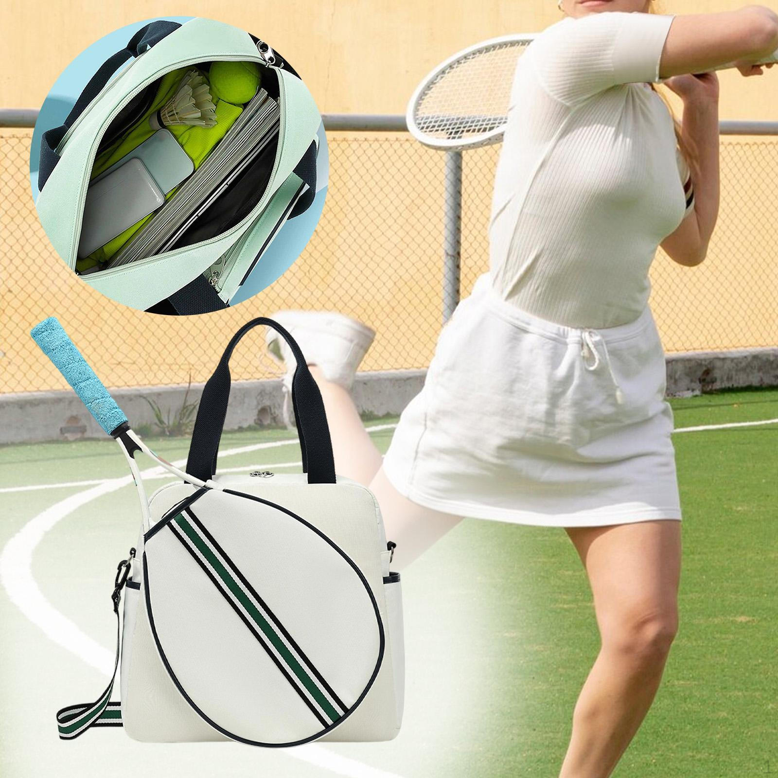 

Tennis Gym Bag Badminton Racquet Holder Racket Handbag Storage Tote for Balls Accessories белый