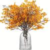 Artificial Silk Flowers for Home Decor Realistic Autumn Decoration, Floral Orange Plants Halloween Decoration Branches Table Centerpiece And