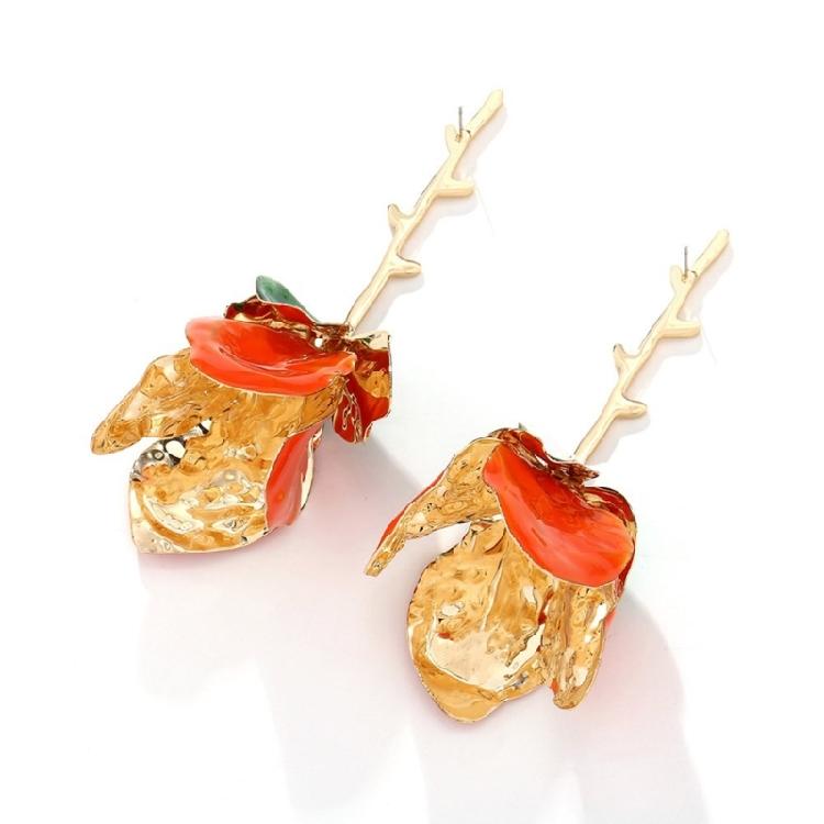 Alluring Long Floral Patterned Earrings Sophisticated Long Floral Earrings for Women Evening Party Fashion Ear Pendant