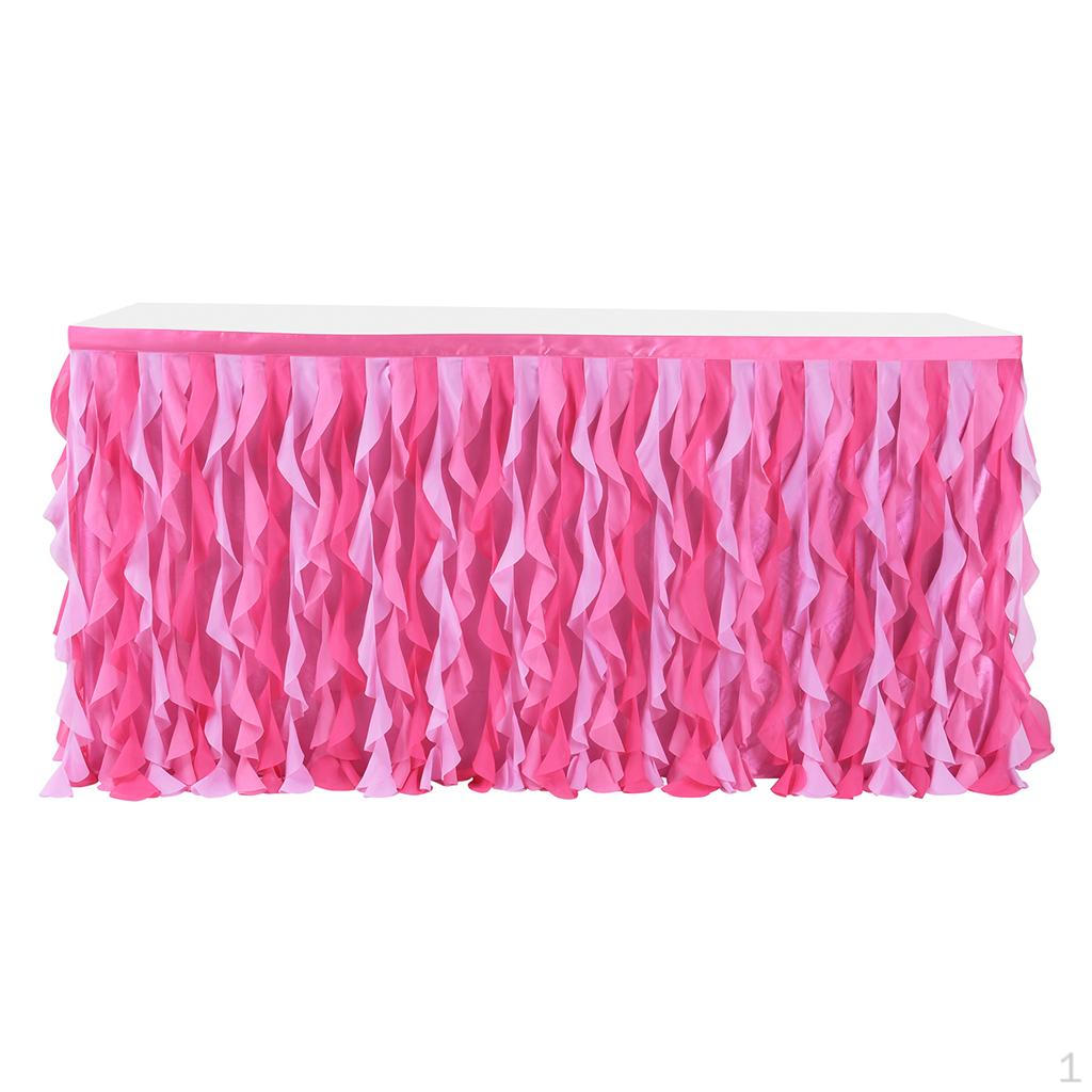 2 / 3Yards Tulle Fabric Table Skirt Ruffle Tableclothes For Wedding Party