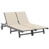 VidaXL 2-seater Garden Lounge Chair with Cushion Grey Acacia