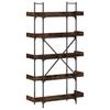 Bookshelf 5 Shelves Smoked Oak Finish 100 x 33 x 180.5 cm Engineered Wood