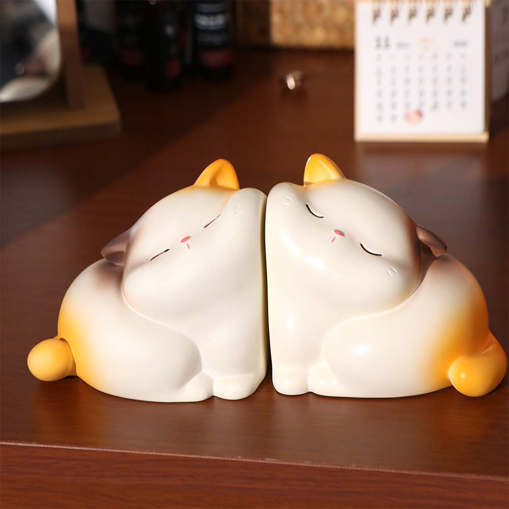 Resin Hug Cat Bookshelf Portable Cat Decorative Bookends Unique Kawaii Book Holder  Hold Books