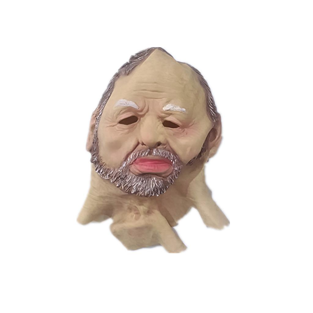 Halloween Cosplay Ball Props Mask Headgear Old Man Grandpa Simulation Latex Mask