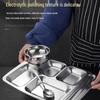 Xiyao 304 Stainless Steel 6-Compartment Lunch Plate Set