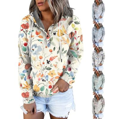 Women's Casual Fashion Print Long Sleeve Pullover Hoodies Sweatshirts