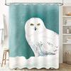 Winter Snow Owl Bathing Set White Waterfall Print Shower Curtain for Bathroom Decor Home Decoration Waterproof Fabric with Hooks