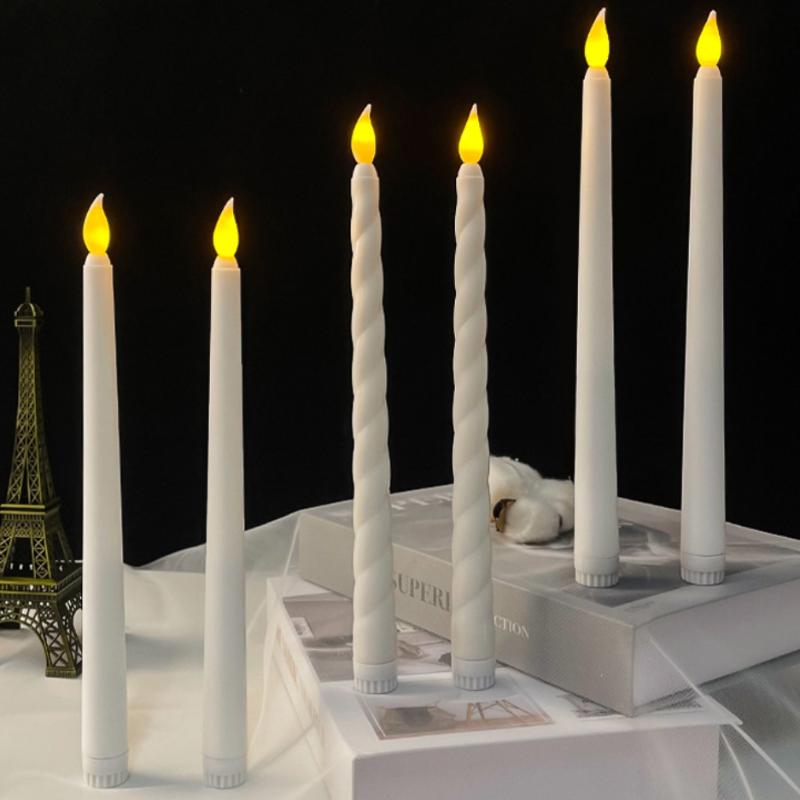 1 Piece Flickering Electric Long Candle Light Led Flameless Taper Candles Dinner Candle Candlesticks Decor For Party Wedding