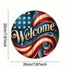 Patriotic Aluminum Metal Tin Sign Welcome Home Wall Art Decor