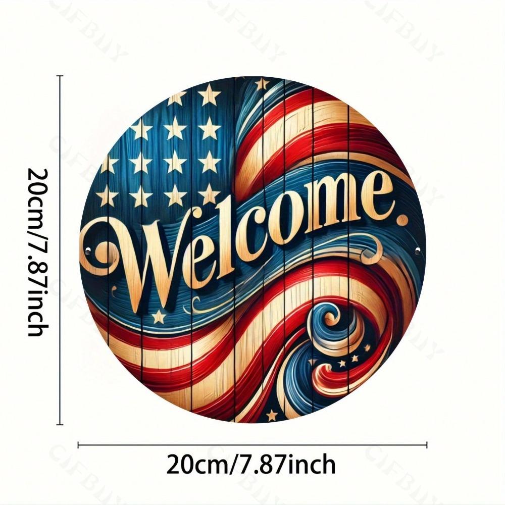 Patriotic Aluminum Metal Tin Sign Welcome Home Wall Art Decor