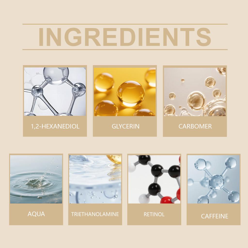 Retinol And Caffeine Eye Serum, Light-textured Eye Cream To Reduce Fine Lines, Dark Circle Moisturizing Eye Cream