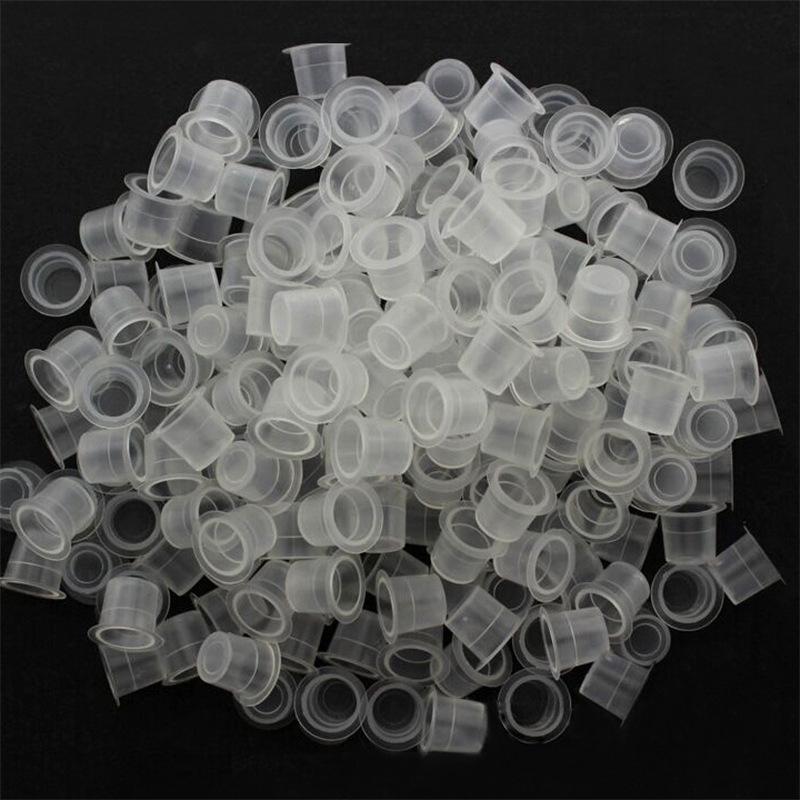 Transparent Disposable Microblading Pigment Cup - Hard Plastic Container for Semi-Permanent Makeup