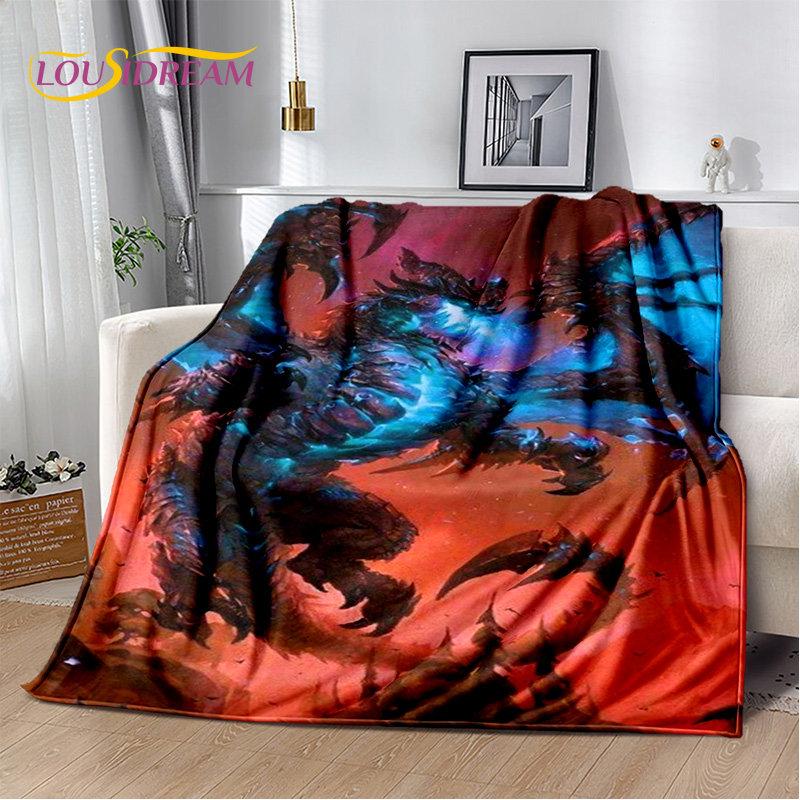 World of Warcraft, WOW, Game Gamer, weiche Plüschdecke, Flanelldecke, Überwurfdecke für Wohnzimmer, Schlafzimmer, Bett, Sofa, Picknick-Abdeckung