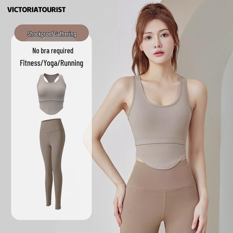 Women s Yoga Fitness Suit with Chest Pad L