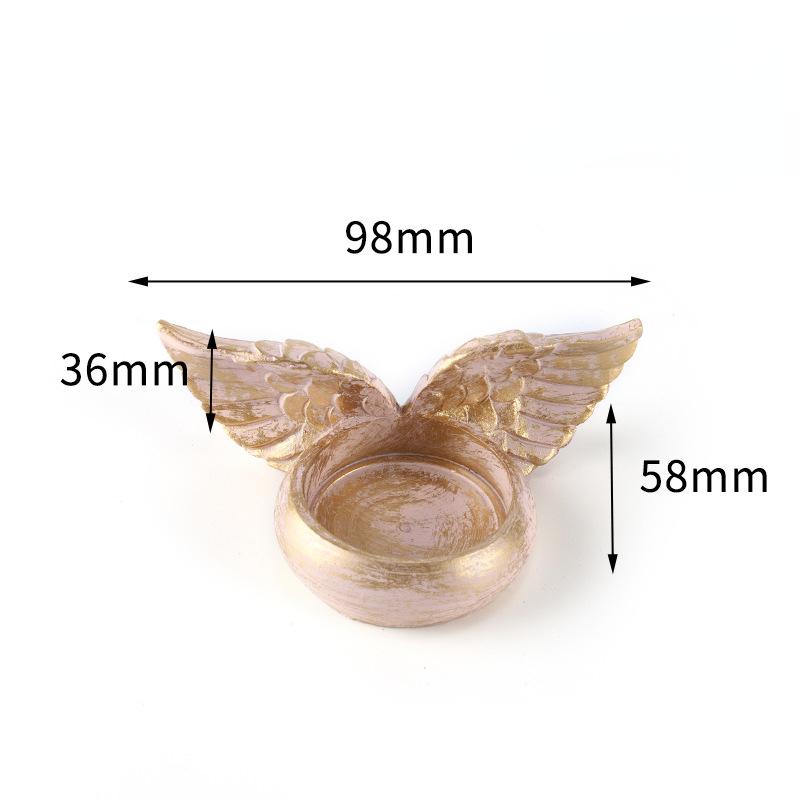Angel Wings Candle Holder Resin Statue Home Decoration Prayer Candlestick for Home Wedding Christmas Church