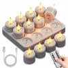 Easy Use Rechargeable LED Tea Lights Rechargeable Tea Lights Candles Timer & Charging Base For Decor