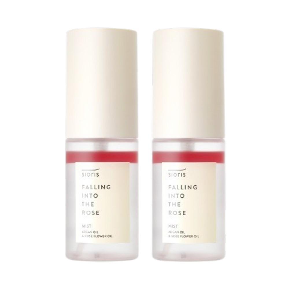 SIORIS Falling Into The Rose Mist Mini [Set of 2] Travel-Size Dual-Phase Hydrating & Soothing Rose Water Mist 30ml x 2ea