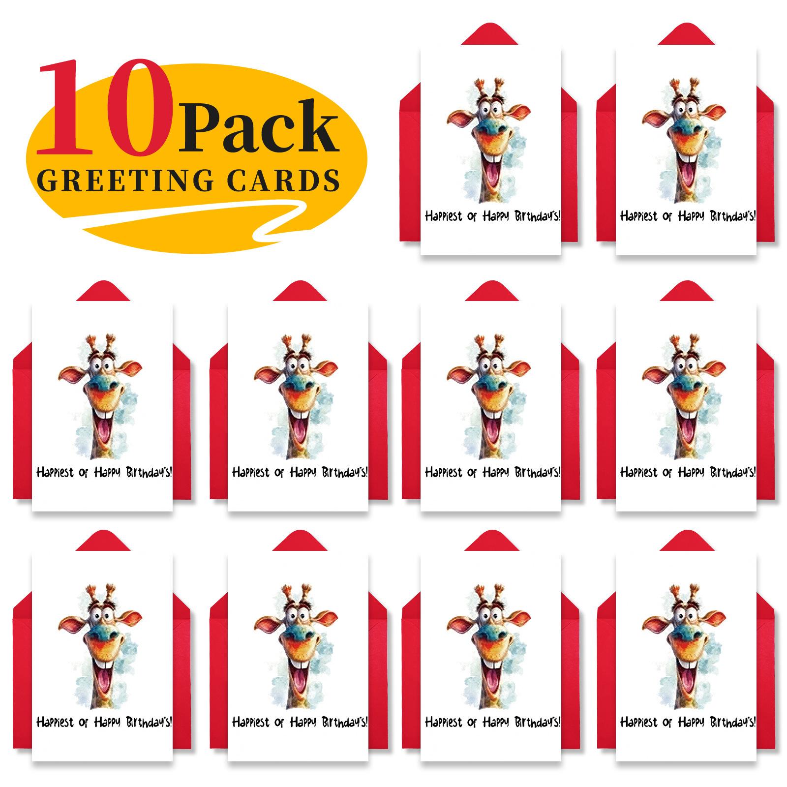 

Happy Birthday Greeting Card Envelope Set Creative Cartoon Blessing Message Card 10 Sets Starting Approval T020400611