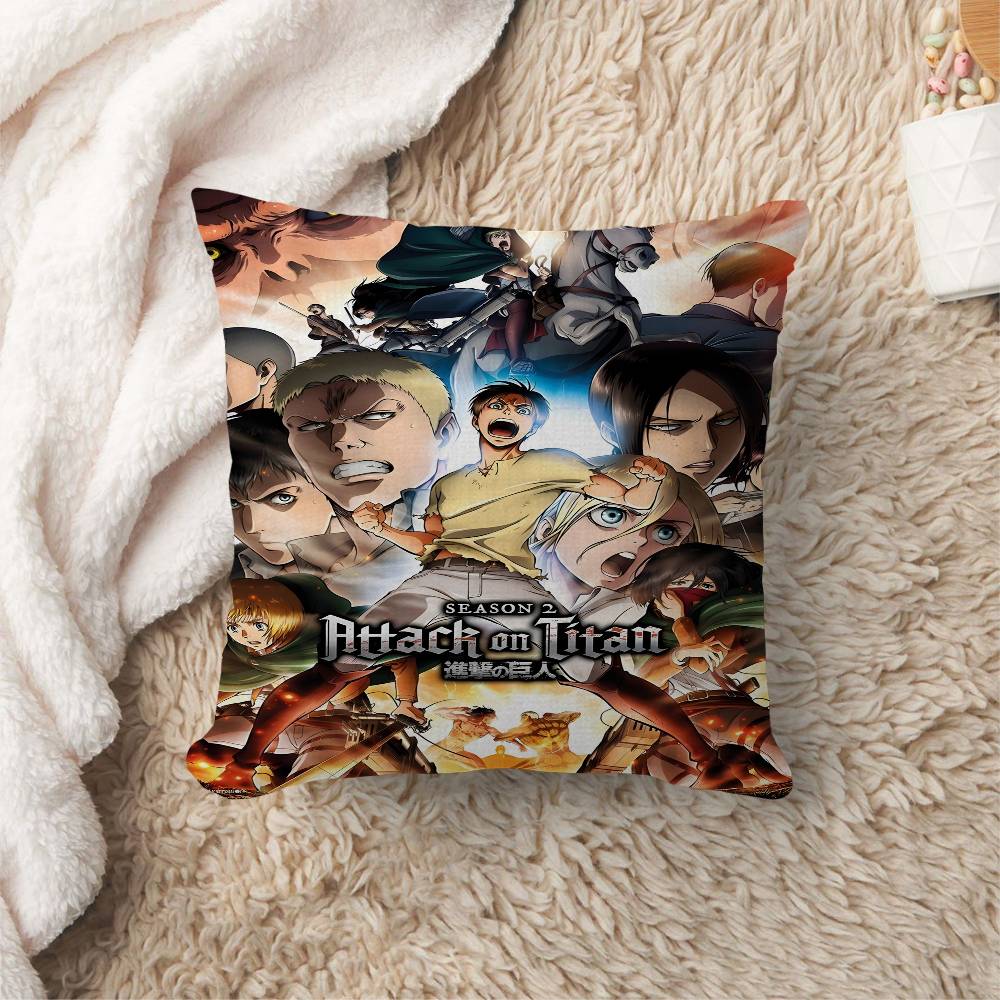 A-Attack On Titan Cushion Cover Car Throw Pillow Case For Sofa Car Christmas Gift 40X40Cm 45X45Cm