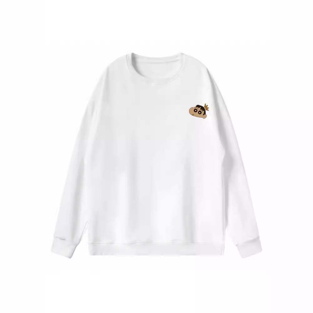 Fleece thickened autumn and winter crayon small crew neck sweater men's and women's Korean version lazy style versatile wholesale jacket