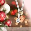 Fashionable Double Heart Pendant Necklace OT Buckle Sweater Chain Adjustable Length Neckchain Accessory for Daily Wear