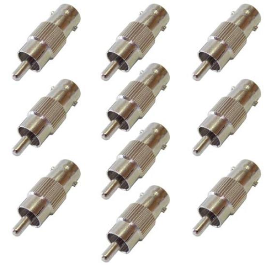 BNC to RCA Plug F-Factory Converters! 10-Pack AD412-10P