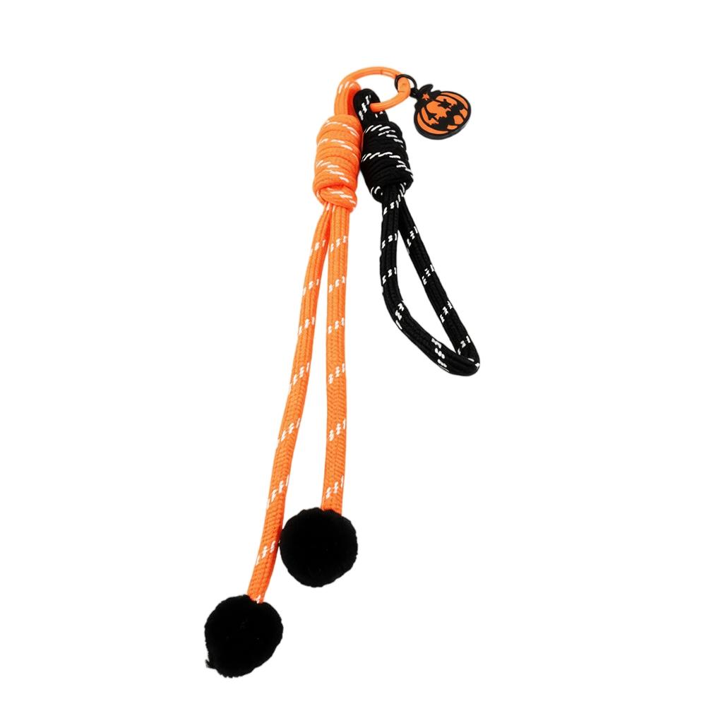 Halloween Pumpkin Keychain with Bat Charm and Rope Design Durable Lightweight Accessory for Bags and Keys Suitable for Seasonal Decoration