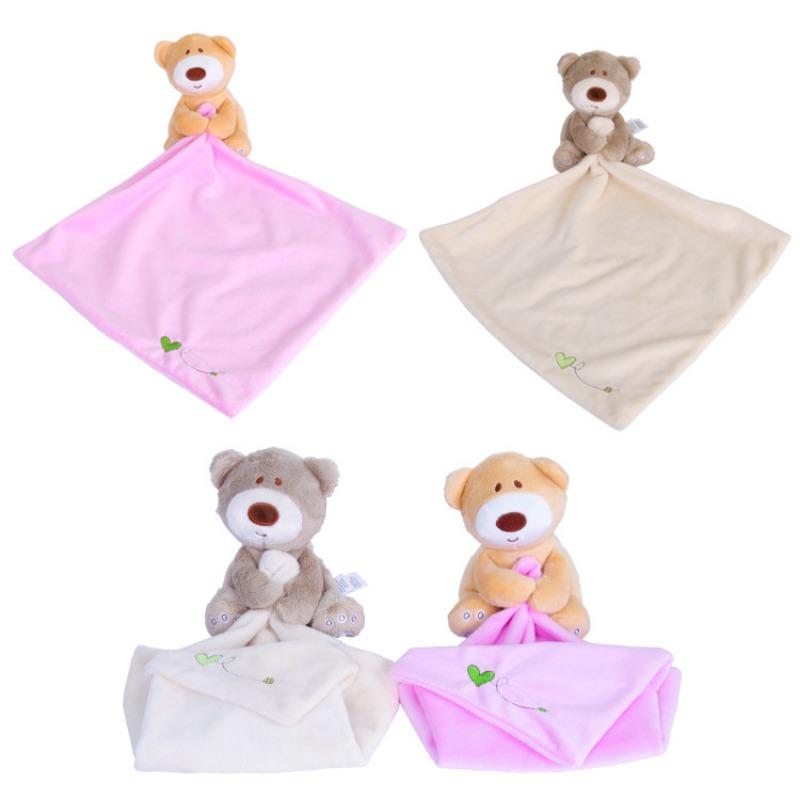Pătură confortabilă pentru bebeluși și copii, lavabilă, cu ursuleț de pluș, moale, netedă, jucărie de pluș, prosop pentru bebeluși