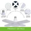Foldable LED Bulb E27 Fan Blade LED Light AC 85-265V 28W Spotlight, Suitable for Home Iling, Room, and Garage Lighting