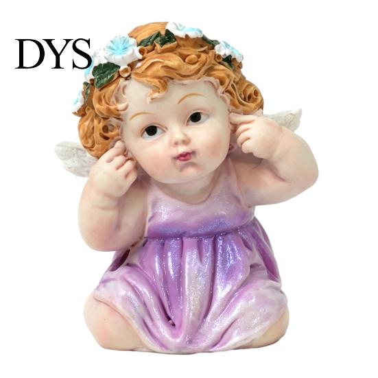 Waterproof Garden Statues Fairy Figurine, Hand-Painted Resin Statue with Wings, Indoor Outdoor Yard Moss Microscape Ornaments Lawn Decor, Landscaping