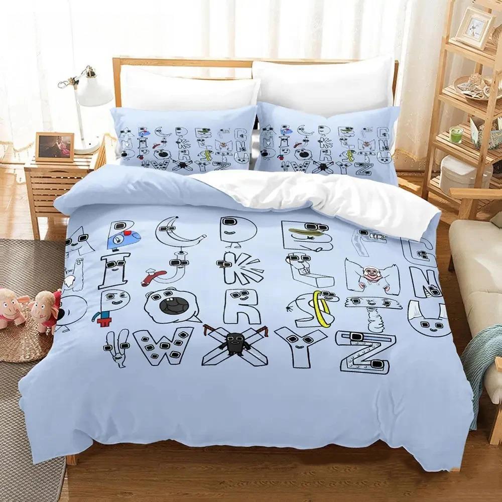 3D Print Cartoon Alphabet Lore A-Z Bedding Set Boys Girls Twin Queen King Size Duvet Cover Pillowcase Bed Boys Adult