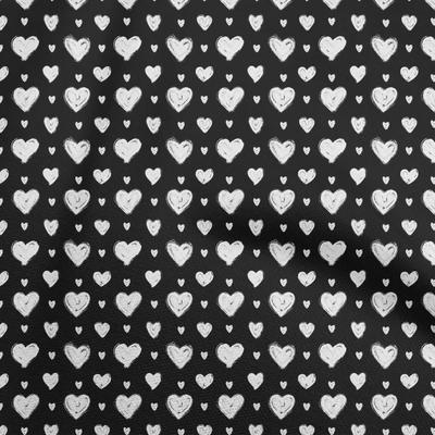 Tela negra flexible de algodón con diseño de corazón de San Valentín, ideal para acolchar ropa, por yarda, 40 pulgadas