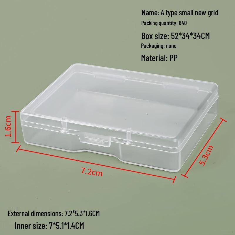 Scatola portaoggetti compatta in plastica trasparente da 3,5x3,5x2 cm per tappi per le orecchie lunghi
