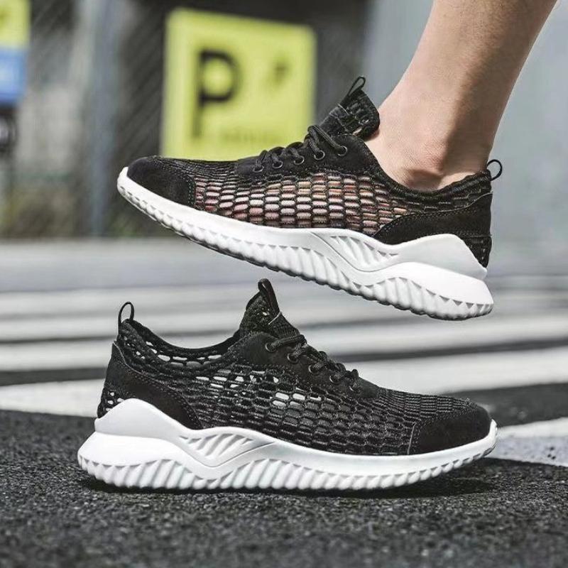 Mesh Upper Hollow Breathable Running Men's Casual Sneakers Designer Stylish Comfortable Hiking Trekking Simple Male Sports Shoes