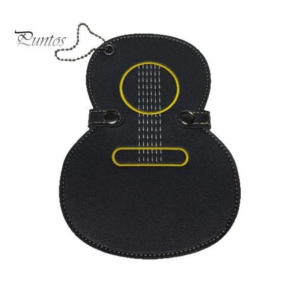 

Чехол для медиатора из искусственной кожи в форме гитары, держатель для медиатора на 17 слотов, сумка для хранения медиаторов, подарки для любителей гитары чёрный