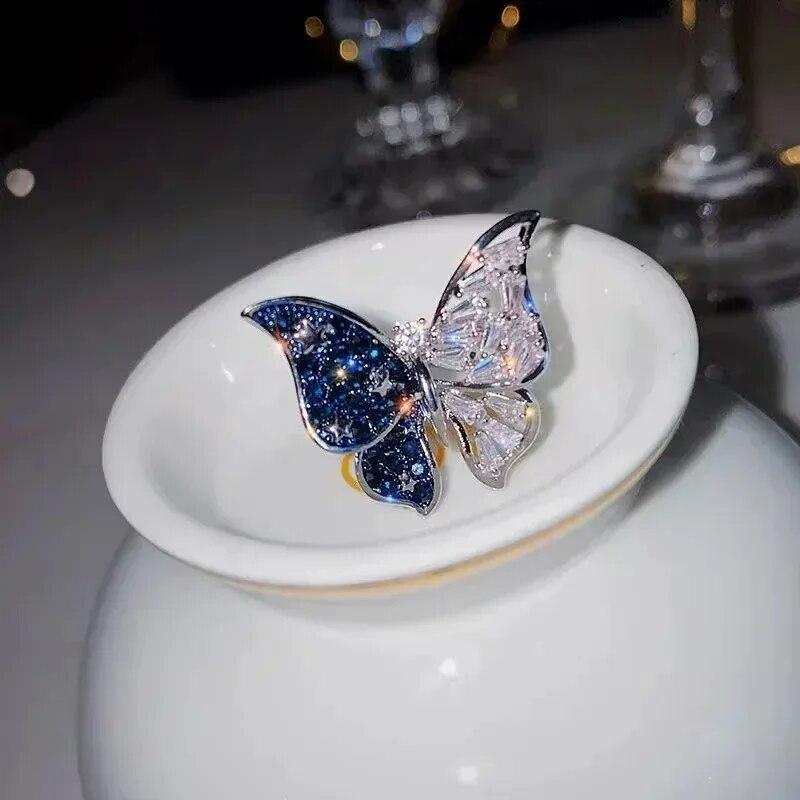 Butterfly Rings Punk Vintage Metal Adjustable Women's Ring Fashion Exquisite Anime Insect Ring Gothic Jewelry New Year