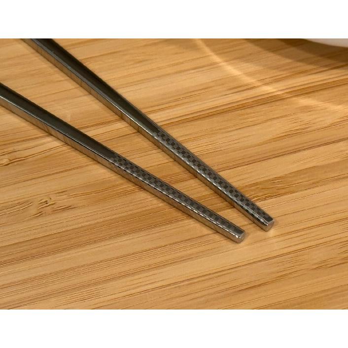 Premium Stainless Steel (316 Grade) Chopsticks with Travel Case and Anti -Slip Design (Large)