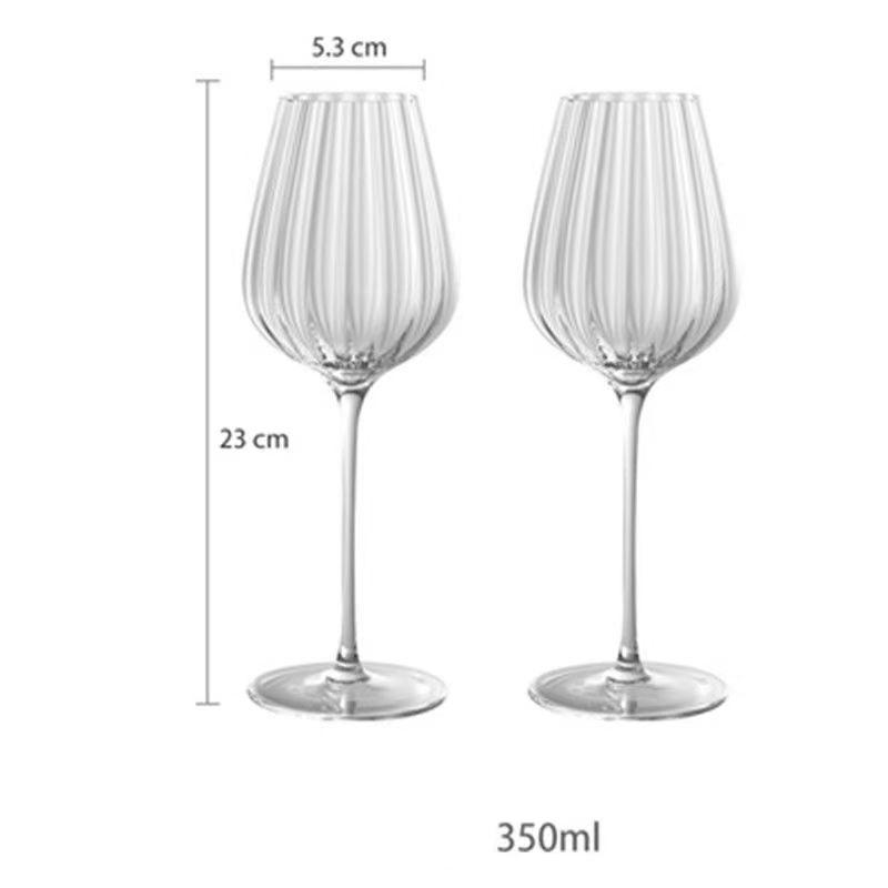 

Легкий роскошный вертикальный полосатый бокал для вина, стеклянная посуда для виски, бокалы для шампанского, оригинальные бокалы для коктейлей, набор чашек для бара 350ml