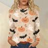 Women's Daily Casual Long-sleeved Printed O-neck Top