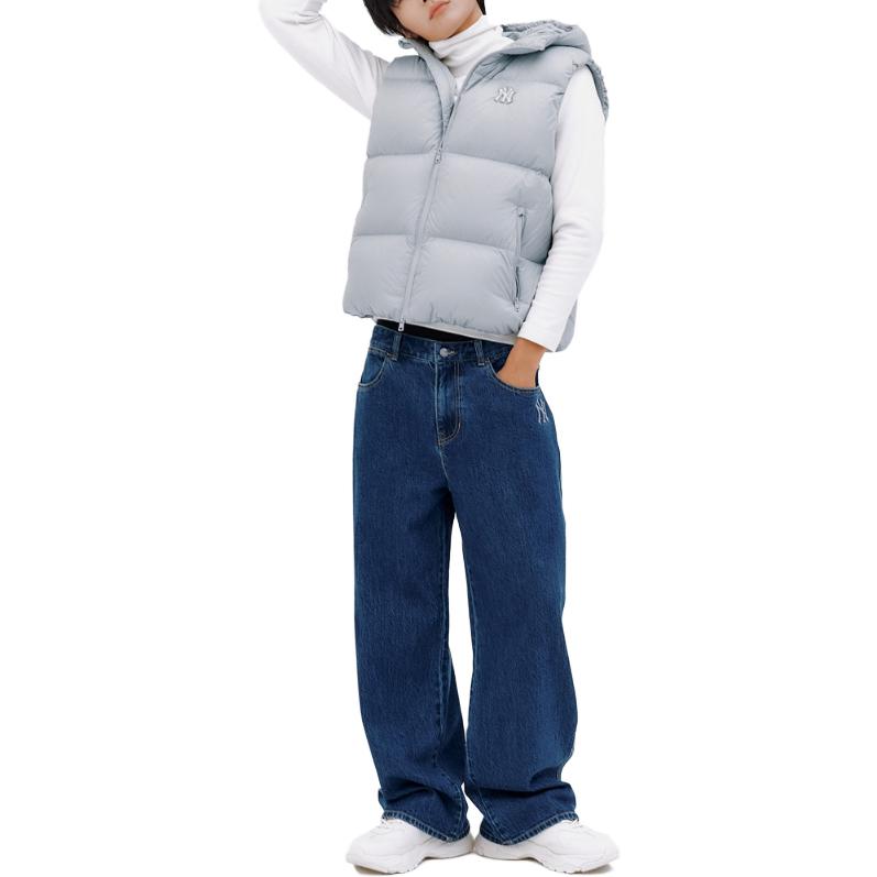 MLB Solid Color Hooded Fitted Sleeveless Down Vest Unisex Vest 3ADVB0436-50GRS