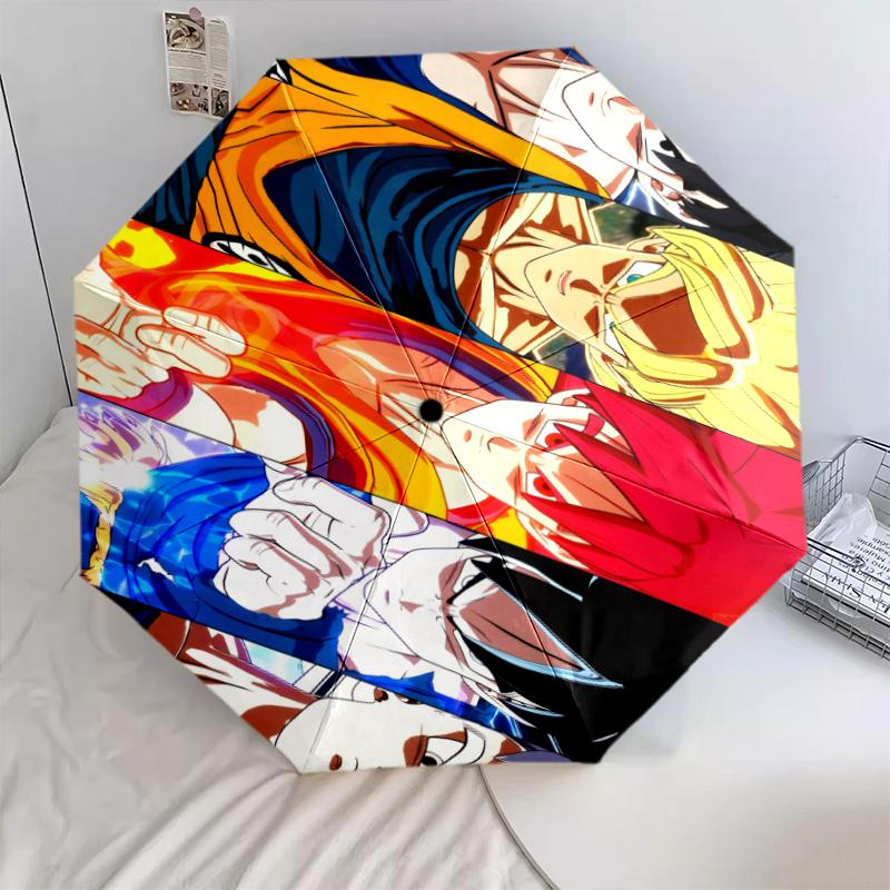 

Goku pattern, automatic folding umbrella, portable and foldable design, 8 ribs, a Christmas or birthday gift.