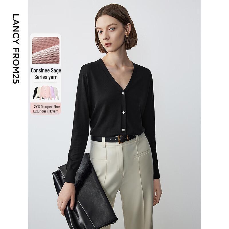 LANCY V-Neck Little Fragrance Style Knit Cardigan