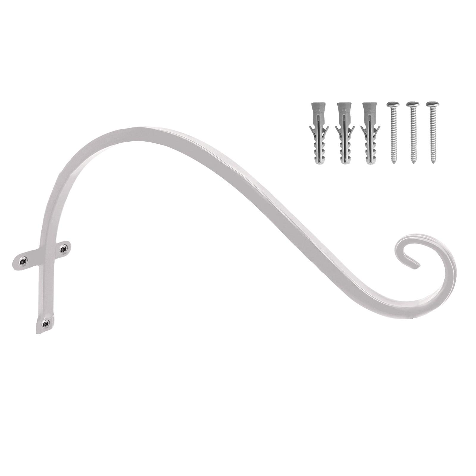 

Wall Mounted Curved Metal Plant Hanger Bracket with Installation Hardware for Indoor Outdoor Use Decorative Hook One Size білий