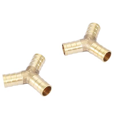 Messing Y 3-Wege-Schlauch Barbed Connector Joiner Fitting Luft Wasser Gas OD
